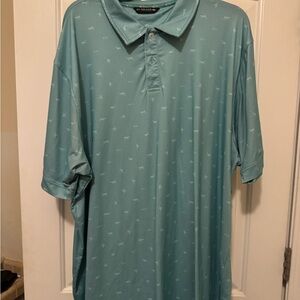 Drake Aqua Print Polo Shirt